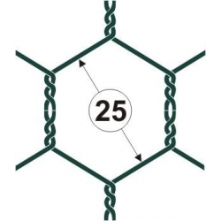 Siatka heksagonalna zielona H=1000 mm Ø0,9 mm oczko 25 mm rolka 25 mb